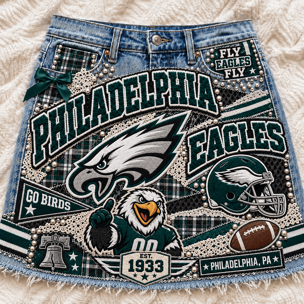 PLDE Embellished Denim Skirt NTKO