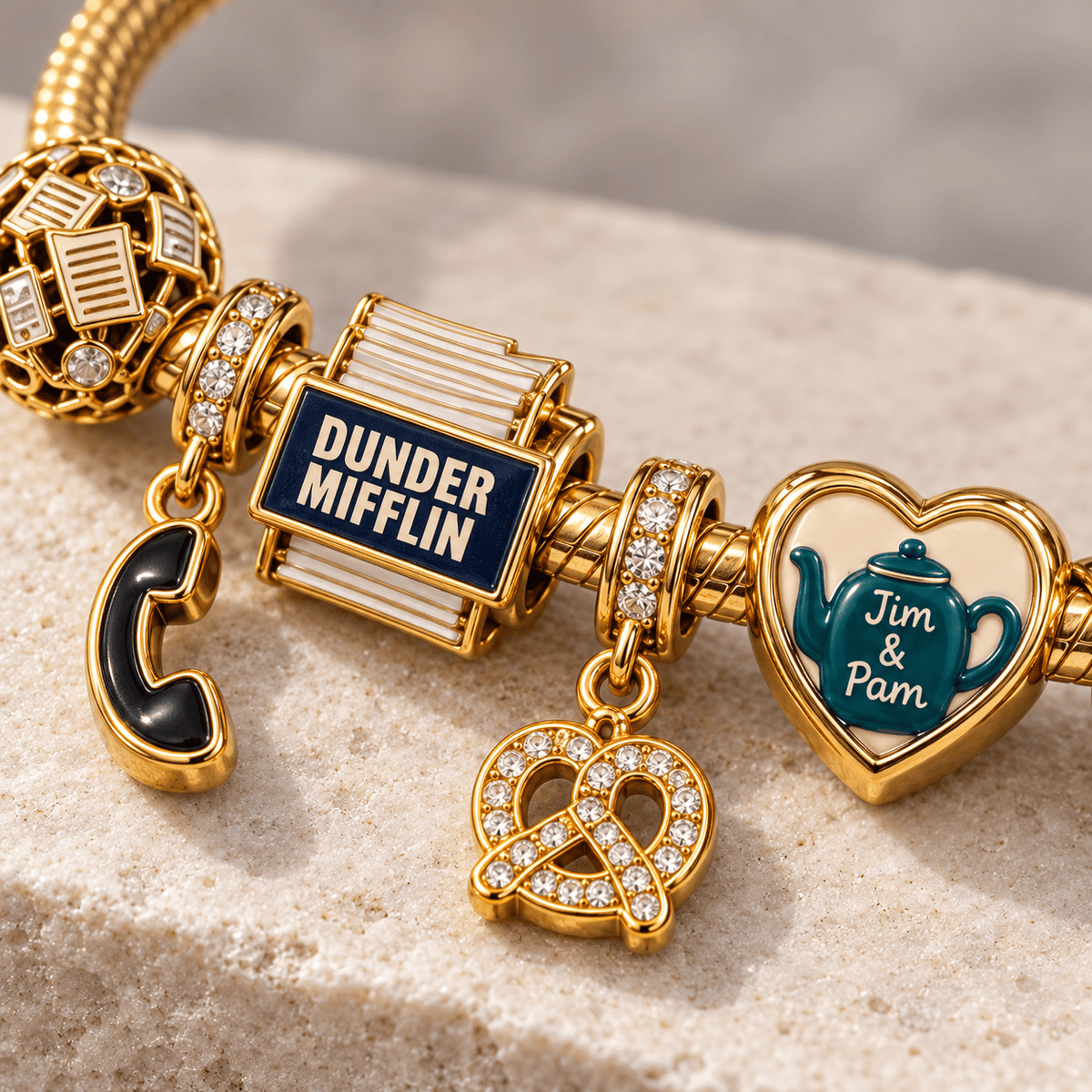 TOF Gold Charm Bracelet Set PTKL