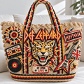DLPR Straw-Style Embellished Tote Bag NTKO