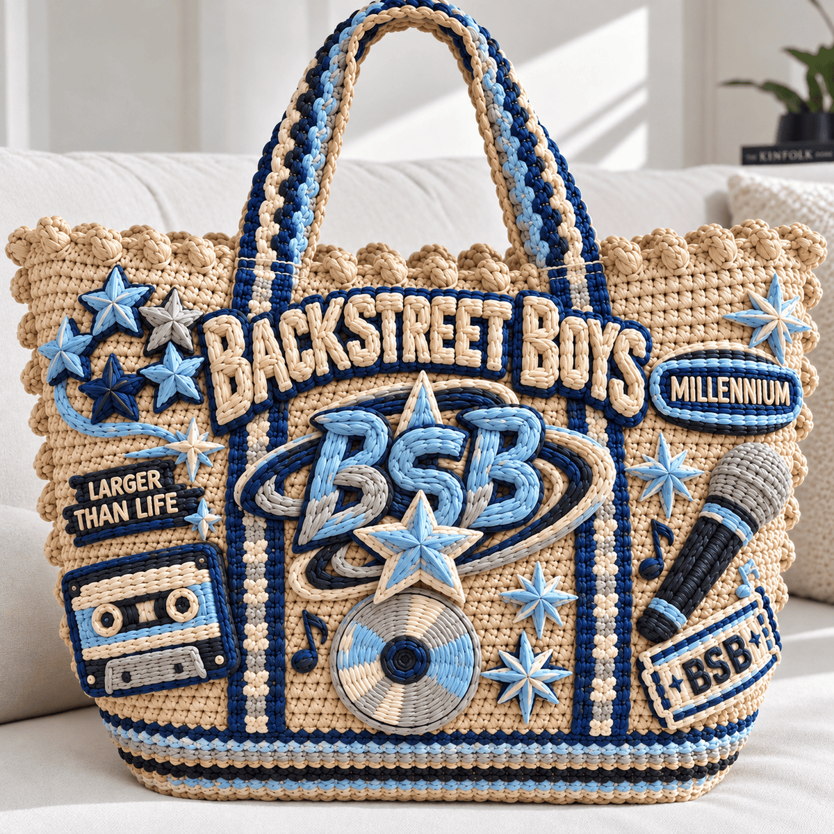 BSB Straw-Style Embellished Tote Bag NTKO
