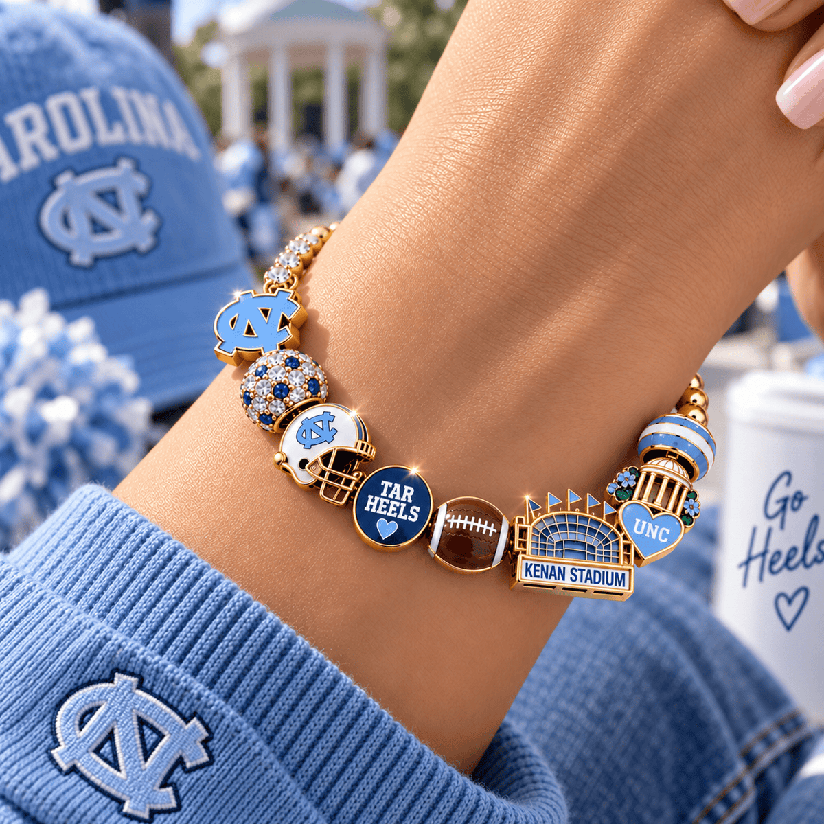 UNC Gold Charm Bracelet Set BMD
