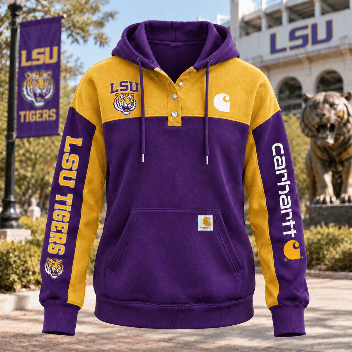 PREMIUM LSU HOODIE COLOR BLOCK TTNL